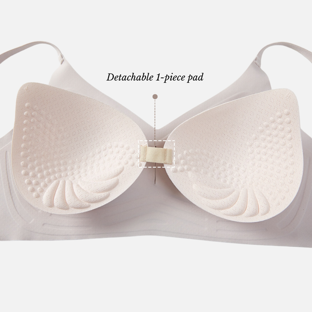 BAREly there - Peachy Pushup Bra Seamless Bra Wireless Push Up Bra Volumn Back Hook