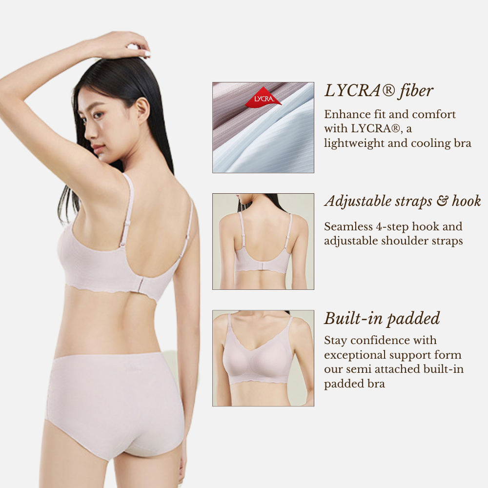 BAREly there - Air-Lite Bra Wireless Seamless Bra LYCRA® fiber Back Hook Cooling bra