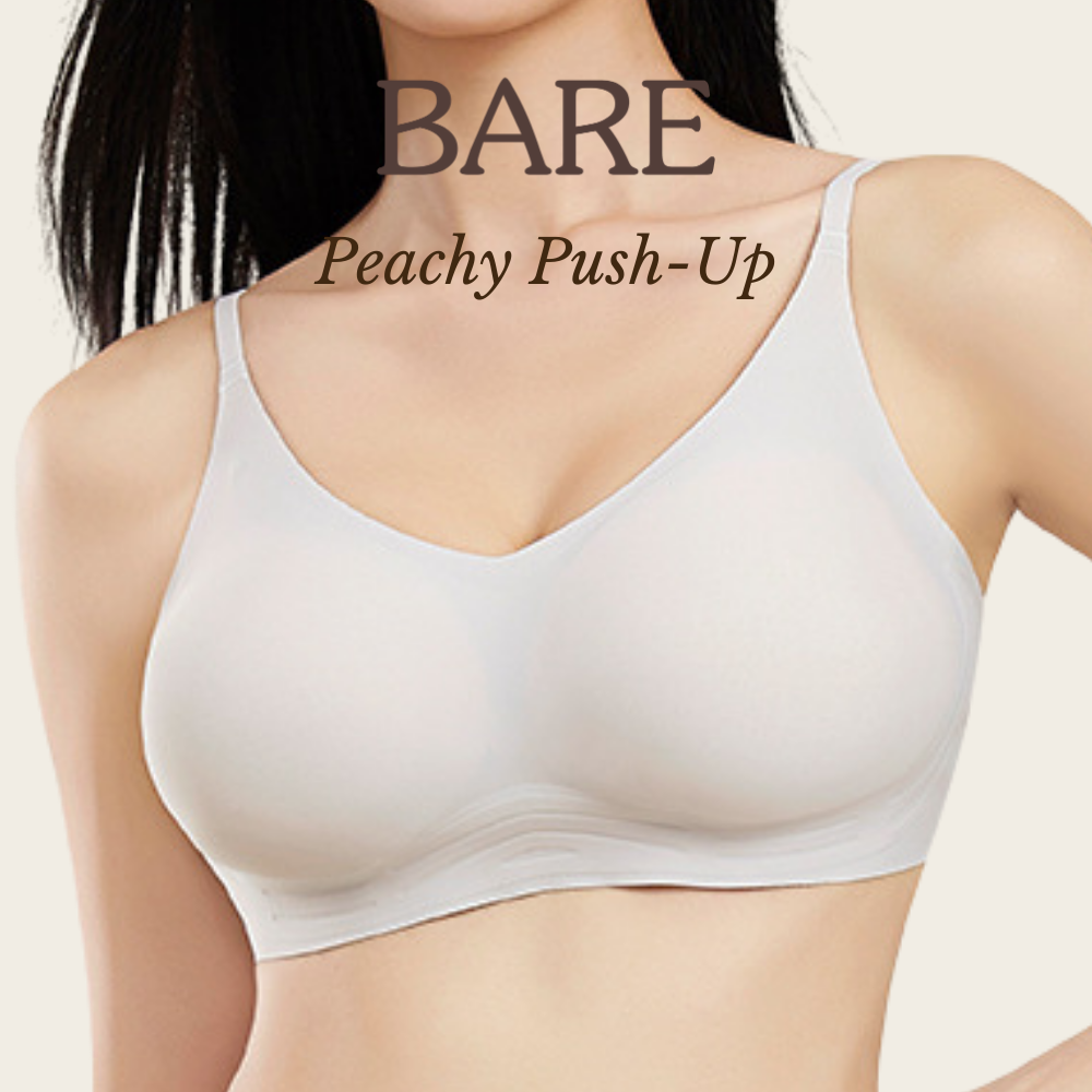 BAREly there - Peachy Pushup Bra Seamless Bra Wireless Push Up Bra Volumn Back Hook